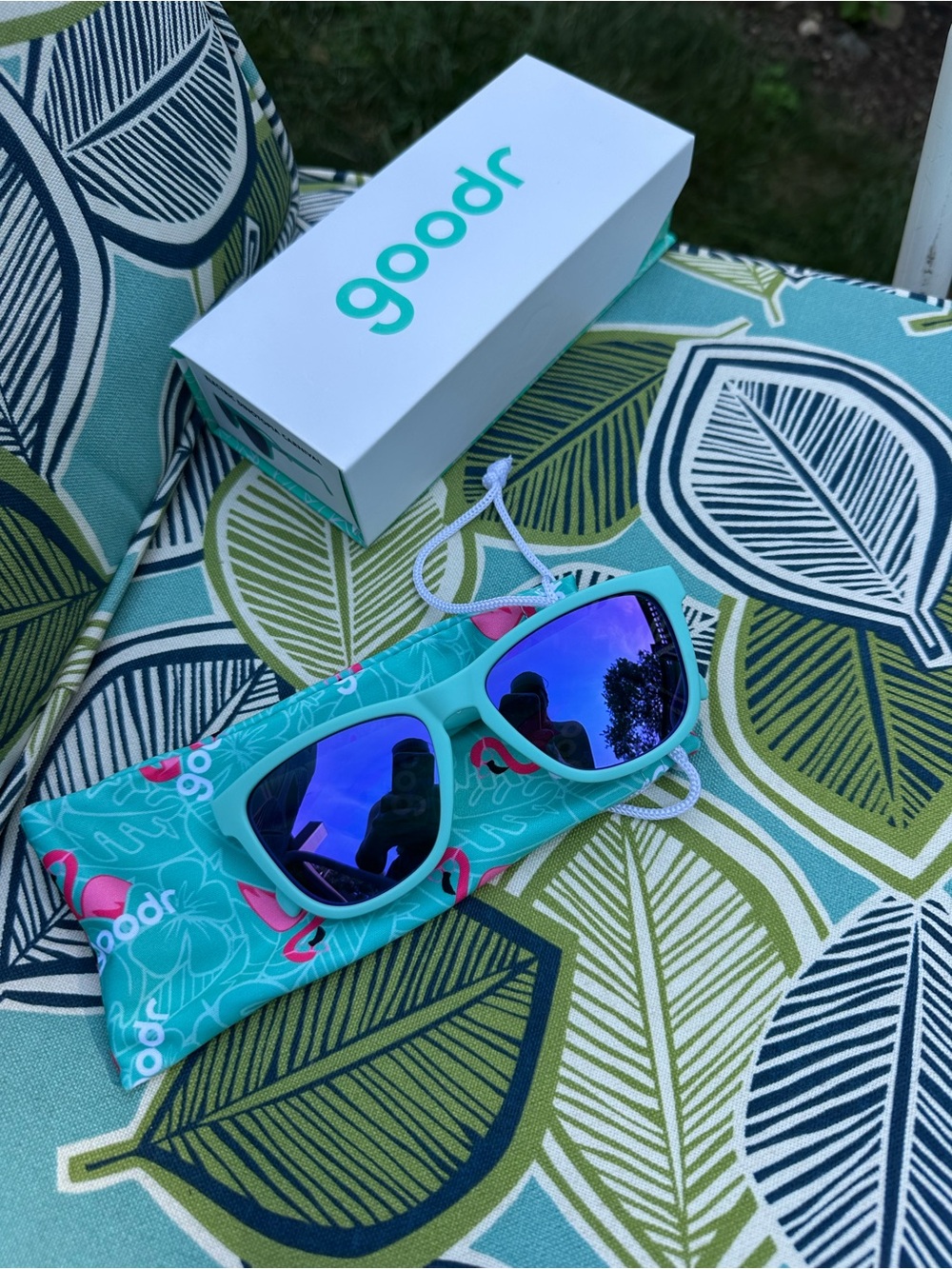 Goodr Polarized Sunglasses - Turquoise Frame with Blue Mirror Lenses